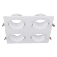 V-TAC VT-442  PORTALAMPADA QUADRATO SPOT INCASSO BIANCO ORIENTABILE LED23003 0