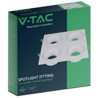 V-TAC VT-442  PORTALAMPADA QUADRATO SPOT INCASSO BIANCO ORIENTABILE LED23003 1