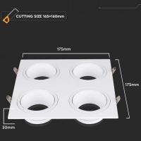 V-TAC VT-442  PORTALAMPADA QUADRATO SPOT INCASSO BIANCO ORIENTABILE LED23003 2