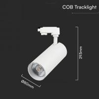 V-TAC VT-47050 LAMPADA LED TRACK BIANCO 4 CONTATTI 40W LUCE 3IN1 CRI>90 IP20 LED8843 2