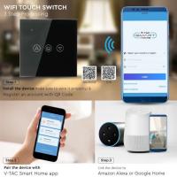 V-TAC VT-5013 INTERRUTTORE TOUCH DIMMER WIFI COMPATIBILE AMAZON ALEXA E GOOGLE HOME IP40 LED8432 3
