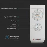V-TAC VT-5022 VENTILATORE A SOFFITTO CON ILLUMINAZIONE A LED 35W E TELECOMANDO BINCO GRIGIO LED217935 2