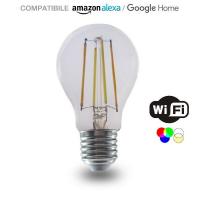 V-TAC VT-5137 LAMPADINA A60 BULBO FILAMENTO E27 7W COMPATIBILE CON AMAZON ALEXA E GOOGLE HOME LED3001 0