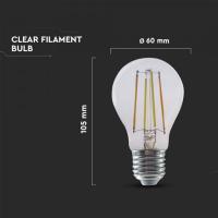 V-TAC VT-5137 LAMPADINA A60 BULBO FILAMENTO E27 7W COMPATIBILE CON AMAZON ALEXA E GOOGLE HOME LED3001 2