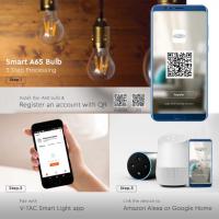 V-TAC VT-5137 LAMPADINA A60 BULBO FILAMENTO E27 7W COMPATIBILE CON AMAZON ALEXA E GOOGLE HOME LED3001 3