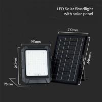 V-TAC VT-55W FARO LED NERO 10W BIANCO NATURALE  CON TELECOMANDO E PANNELLO SOLARE IP65 LED23438 2