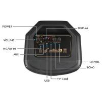 V-TAC VT-6000W  SPEAKER TROLLEY 600W  RICARICABILE MICROFONO E TELECOMANDO 2X8 POLLICI LED7677 4