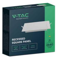 V-TAC VT-61024  MINIPANNELLO INCASSO 24W BIANCO NATURALE QUADRATO LED10490 1