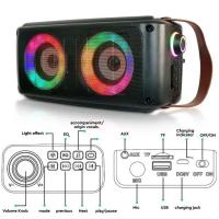 V-TAC VT-6203-2 SPEAKER 2X10W RICARICABILE USB & SCHEDA TF RGB 2X3 POLLICI LED6664 3