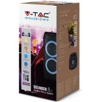 V-TAC VT-6308-2 SPEAKER TROLLEY 40W RICARICABILE MICROFONO E TELECOMANDO LED8980 2