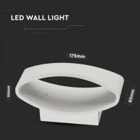V-TAC VT-705 LAMPADA LED PARETE 5W BIANCO NATURALE BIANCA UP DOWN IP20 LED218232 3