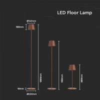 V-TAC VT-7544 LAMPADA PIANTANA LED CORTEN BATTERIA ALTEZZA REGOLABILE 4W B.CALDO IP54 LED7008 2