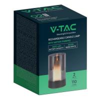 V-TAC VT-7564 LAMPADA DA TAVOLO LED NERA CON VETRO FUMO 2W BIANCO CALDO IP20 LED10567 1