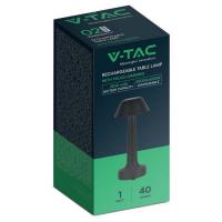 V-TAC VT-7566 LAMPADA DA TAVOLO LED 1W RICARICABILE LUCE 3IN1 FINITURA NERA LED10568 1