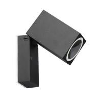 V-TAC VT-7611  PORTALAMPADA NERO GU10 DA PARETE QUADRATO ORIENTABILE IP44 LED7553 0