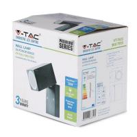 V-TAC VT-7611  PORTALAMPADA NERO GU10 DA PARETE QUADRATO ORIENTABILE IP44 LED7553 1