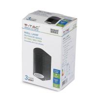 V-TAC VT-7652 PORTALAMPADA DA PARETE 2 ATTACCHI GU10 NERA IP44 LUCE UP-DOWN LED7509 1