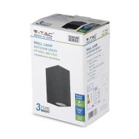 V-TAC VT-7652 LAMPADA DA PARETE 2 ATTACCHI GU10 UP-DOWN NERA QUADRATA IP44 LED7511 1