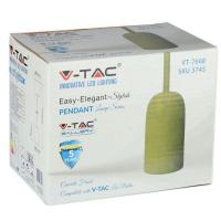 V-TAC VT-7668 PORTALAMPADA E27 PENDENTE CALCESTRUZZO FINITURA GIALLO IP20 LED3745 1