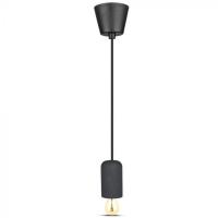 V-TAC VT-7668 PORTALAMPADA E27 PENDENTE CALCESTRUZZO FINITURA NERO IP20 LED3747 0