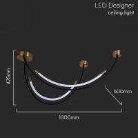 V-TAC VT-7826 LAMPADA LED A SOFFITTO NERA+OTTONE 20W BIANCO NATURALE IP20 LED10057 1