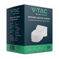 V-TAC VT-80300 SENSORE DI MOVIMENTO A INFRAROSSI 180 GRADI A PARETE BIANCO IP65 LED23161 1