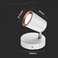 V-TAC VT-806 LAMPADA LED PARETE 5W BIANCO CALDO BIANCO IP20 LED218250 2