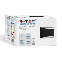 V-TAC VT-815  LAMPADA LED NERA 10W PARETE BIANCO NATURALE IP54 LED218684 1