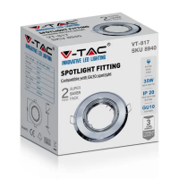 V-TAC VT-817 PORTALAMPADA SPOT GU10 INCASSO ROTONDO ORIENT CROMATO 2PCS/PACK LED8940 1