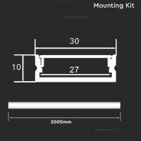 V-TAC VT-8204S PROFILO ALLUMINIO SILVER LINEARE PER STRISCE LED DA 2MT OPACO LED23176 1