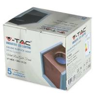 V-TAC VT-860 PORTALAMPADA SUPERFICIE SPOT GU10 QUADRATO IN GESSO+METALLO COLORI BIANCO+NERO LED3140 3