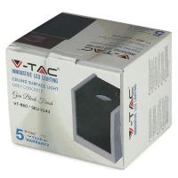 V-TAC VT-860 PORTALAMPADA SUPERFICIE SPOT GU10 QUADRATO IN GESSO+METALLO COLORI GRIGIO+CROMO LED3142 2
