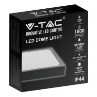 V-TAC VT-8618B-SQ PLAFONIERA QUADRATA 18W BIANCO CALDO FINITURA NERA IP44 LED7642 1