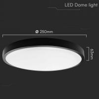 V-TAC VT-8618B-RD PLAFONIERA TONDA 18W BIANCO NATURALE FINITURA NERA IP44 LED76341 2