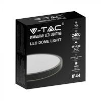 V-TAC VT-8624B-RD PLAFONIERA TONDA 24W BIANCO NATURALE NERA IP44 LED7637 1