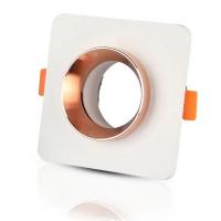 V-TAC VT-862 PORTALAMPADA SPOT GU10 INCASSO QUADRATO IN GESSO+METALLO BIANCO+ROSE GOLD LED3117 0
