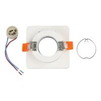 V-TAC VT-862 PORTALAMPADA SPOT GU10 INCASSO QUADRATO IN GESSO+METALLO BIANCO+CROMO LED3119 1