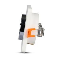 V-TAC VT-862 PORTALAMPADA SPOT GU10 INCASSO QUADRATO IN GESSO+METALLO BIANCO+CROMO LED3119 2