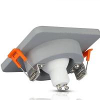 V-TAC VT-862 PORTALAMPADA SPOT GU10 INCASSO QUADRATO IN GESSO+METALLO GRIGIO+CROMO LED3120 1