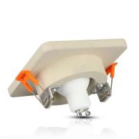 V-TAC VT-862 PORTALAMPADA SPOT GU10 INCASSO QUADRATO IN GESSO+METALLO OFF WHITE+CROMO LED3122 1