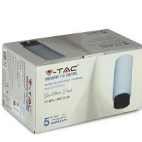 V-TAC VT-865 PORTALAMPADA SUPERFICIE SPOT GU10 ROTONDO GESSO+METALLO COLORI BIANCO+NERO LED3136 2