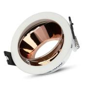 V-TAC VT-872 PORTALAMPADA SPOT GU10 INCASSO ORIENTABILE ROTONDO BIANCO+ROSE GOLD LED3155 0