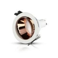 V-TAC VT-872 PORTALAMPADA SPOT GU10 INCASSO ORIENTABILE ROTONDO BIANCO+ROSE GOLD LED3155 1