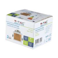 V-TAC VT-875 PORTALAMPADA SPOT GU10 INCASSO QUADRATO ORIENT BIANCO+ROSE GOLD LED3167 2