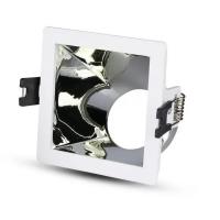 V-TAC VT-875 PORTALAMPADA SPOT GU10 INCASSO QUADRATO ORIENT BIANCO+CROMO LED3168 0