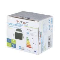 V-TAC VT-875 PORTALAMPADA SPOT GU10 INCASSO QUADRATO ORIENT BIANCO+NERO LED3165 1