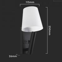 V-TAC  VT-88062 LAMPADA LED PARETE NERA 2W BIANCO CALDO IP20 CHIP CREE CON PRESA LED240016 2