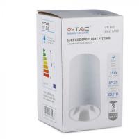 V-TAC VT-882 PORTALAMPADA SUPERFICIE SPOT GU10 ROTONDO COLORI BIANCO+BIANCO LED8588 3