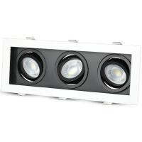 V-TAC VT-887 PORTALAMPADA INCASSO ORIENTABILE SPOT 3XGU10 QUADRATO BIANCO+NERO LED8878 1