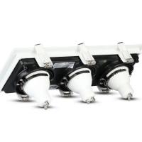 V-TAC VT-887 PORTALAMPADA INCASSO ORIENTABILE SPOT 3XGU10 QUADRATO BIANCO+NERO LED8878 2